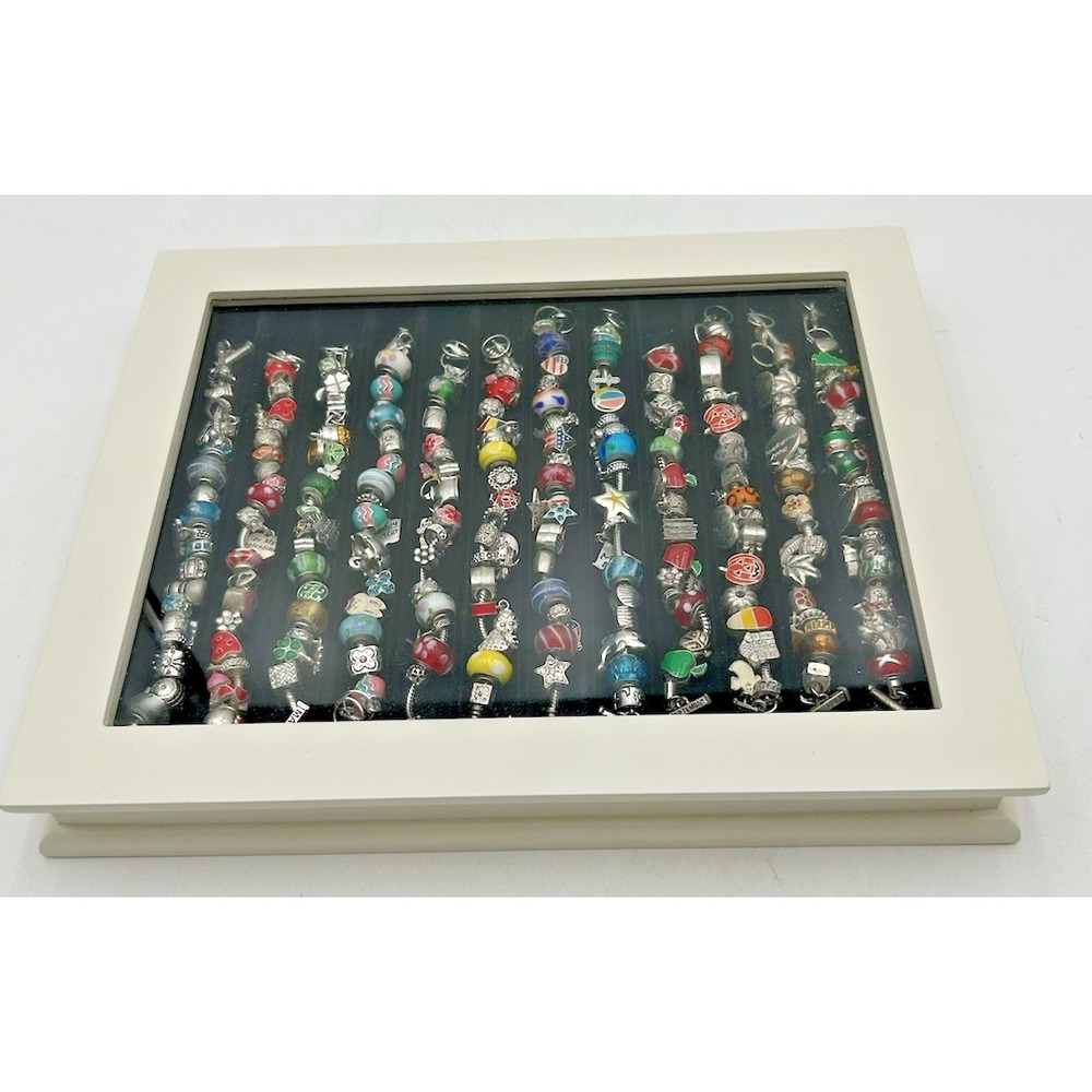 Willabee and Ward 12-Month Holiday Charm Bracelet Complete Set Display Case